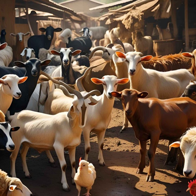 goats being fed