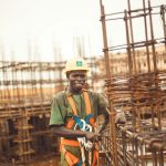 hard hat on structural steel