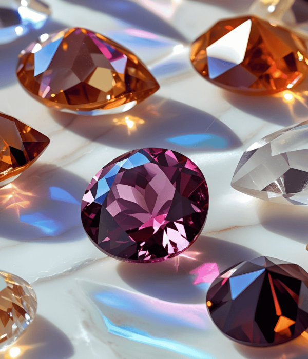Topaz, Garnet, Quartz