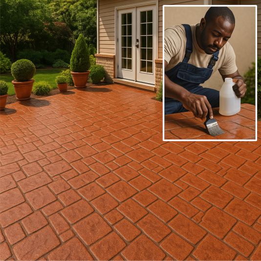 7. Outdoor Floor Stamping (Patio Area)